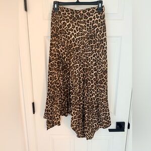 Zara Asymmetrical Leopard Print Skirt